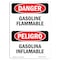 Signmission Safety Sign, OSHA Danger, 10" Height, Gasoline Flammable Bilingual Spanish OS-DS-D-710-VS-1828 - alternate 1